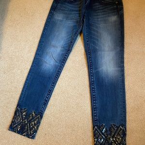 Miss me Crop Jeans with black sequins, size 27